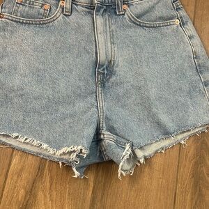 Weekday Blue Jean Shorts High-Waisted Distressed
